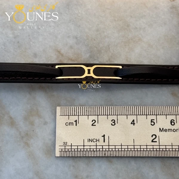 دستبند طلا چرم مردانه L189